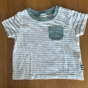 Splendid Kids Mint and White Striped Tee